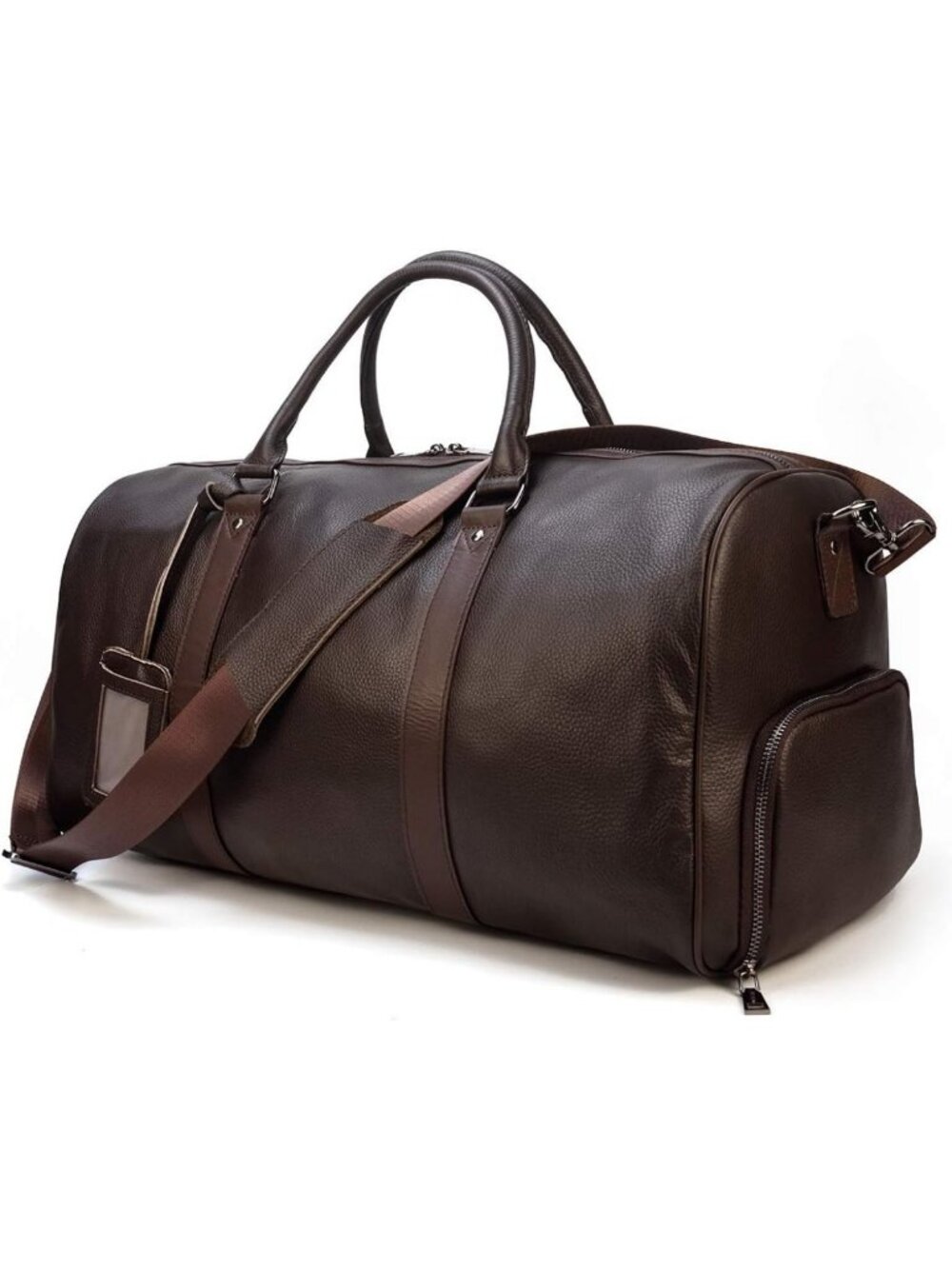 Stylish Genuine Leather Travel Duffel Bag for Men & Women - Weekend Gym Tote